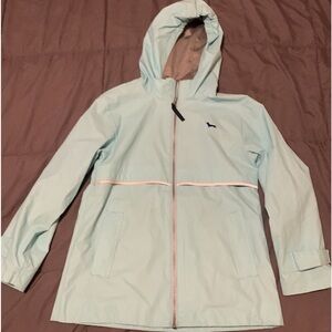 Seaside Style Teal Youth Rain Jacket